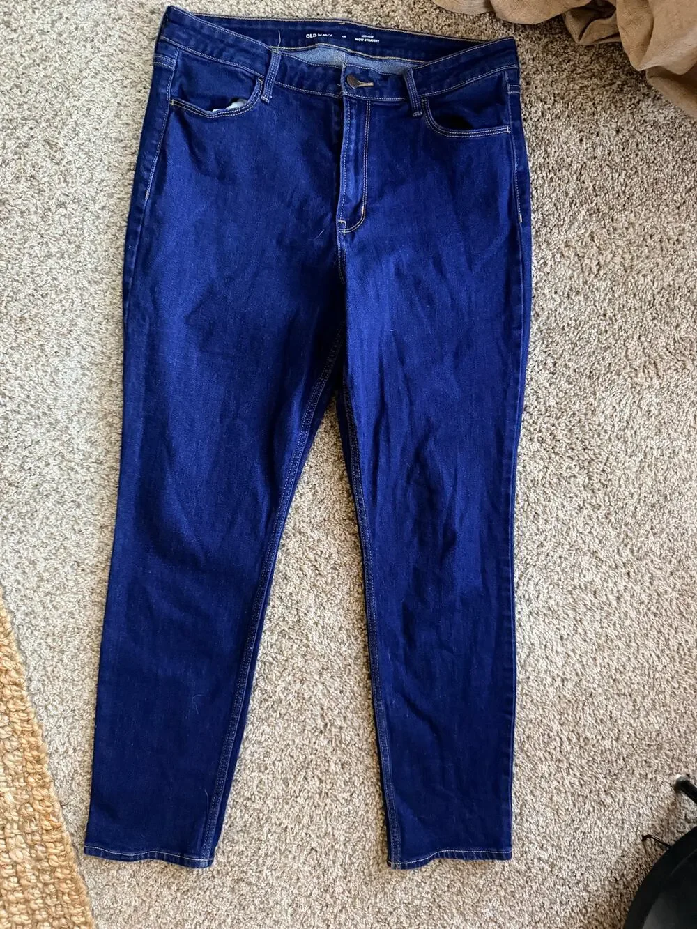 Old Navy High Rise Wow strait women's jeans 14 euc dark denim